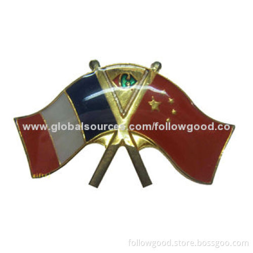 Double Enamel Flag Pin BadgesNew